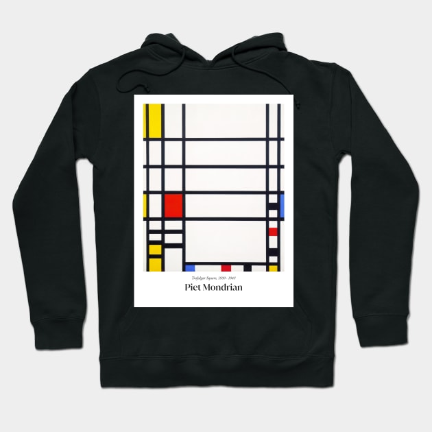 Trafalgar Square with text by Mondrian Hoodie by MurellosArt